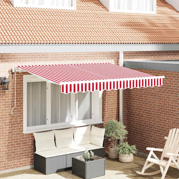 Auvent Rétractable Rouge 250 x 200 cm tissu