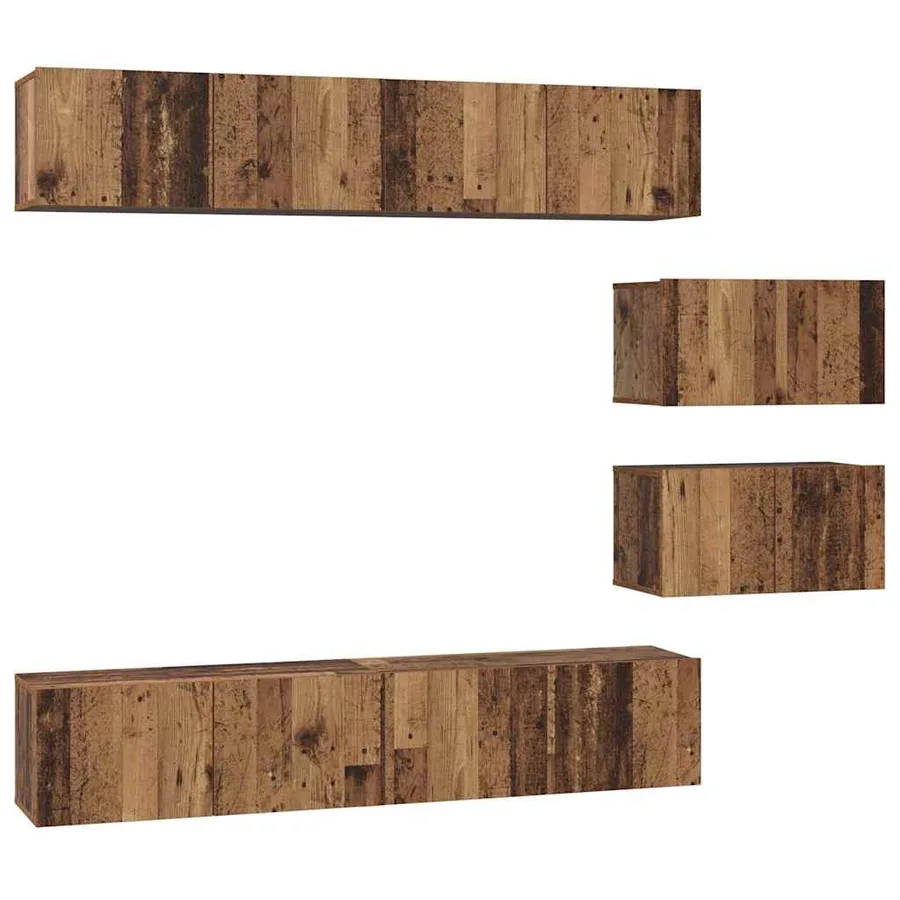 Ensemble meuble TV 6 pcs Bois Ancien Bois d'ingénierie - 2