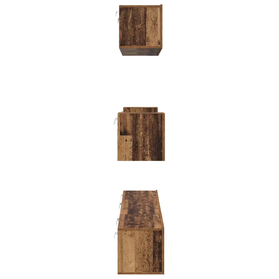 Ensemble meuble TV 7 pcs Bois Ancien Bois d'ingénierie - 9