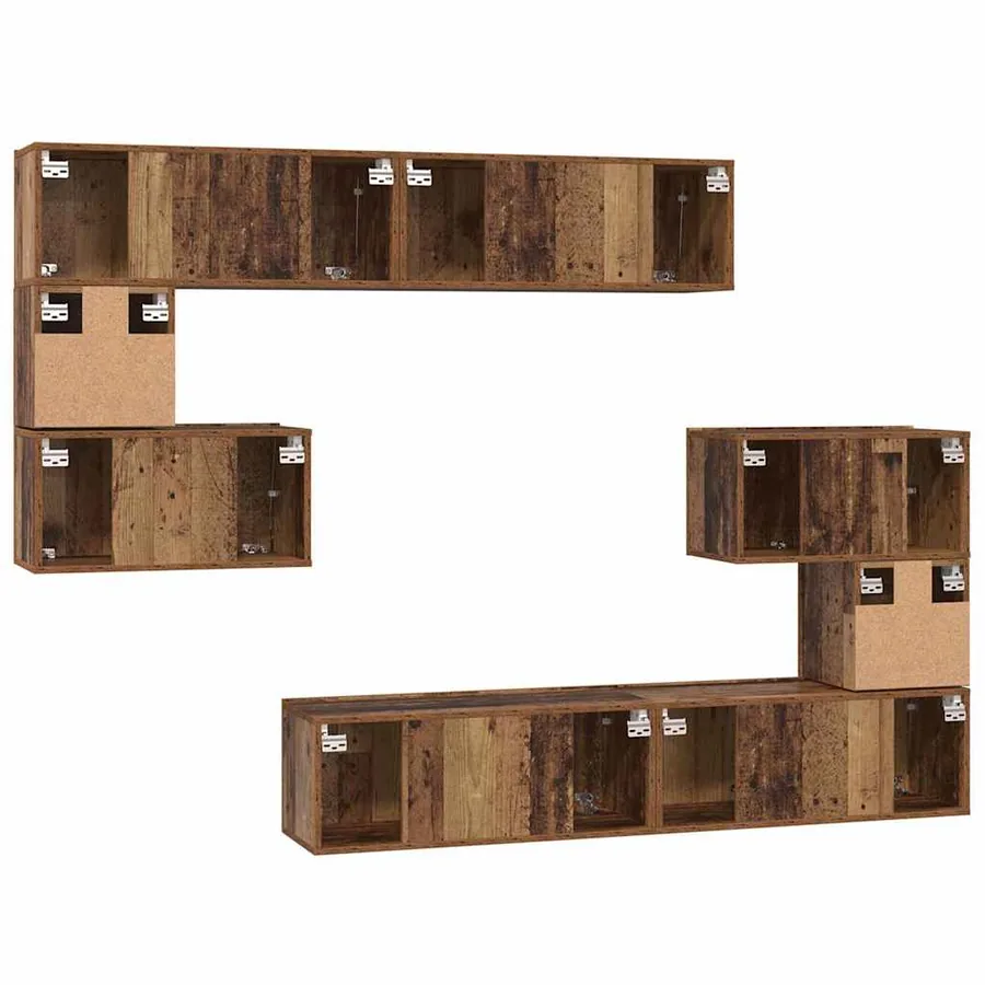 Ensemble meuble TV 8 pcs Bois Ancien Bois d'ingénierie - 8