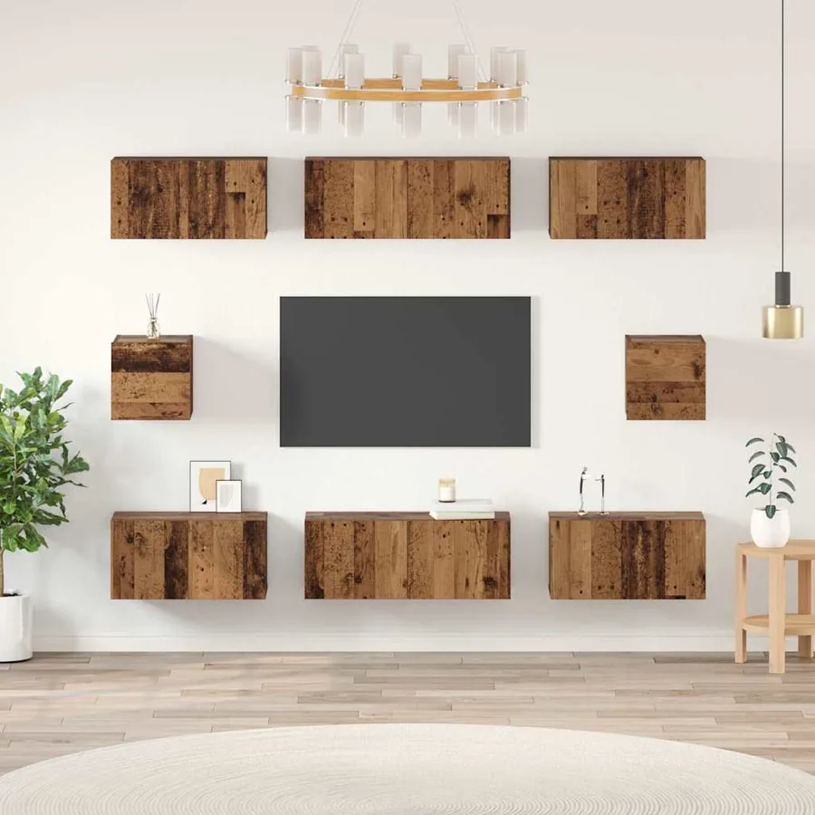 Ensemble meuble TV 8 pcs Bois Ancien Bois d'ingénierie