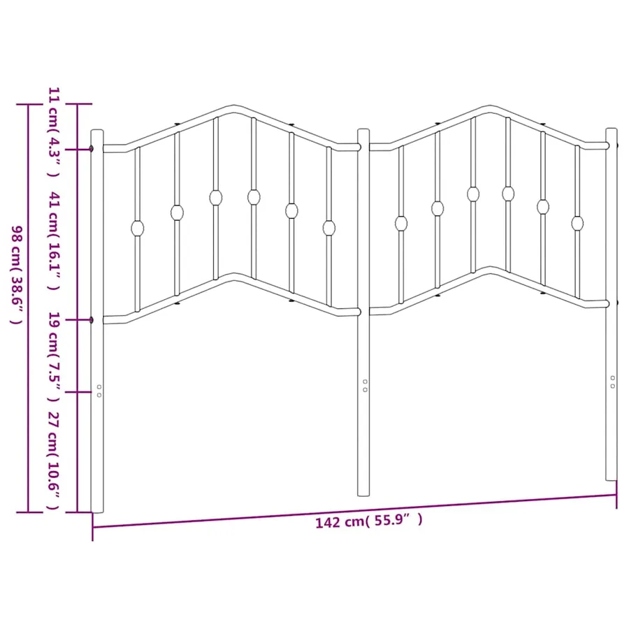 Tête de lit de remplacement métal blanc 135 cm - 7
