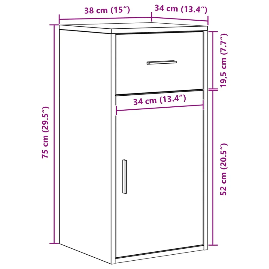 Buffet avec tiroir Blanc 38 x 34 x 75 cm - 15