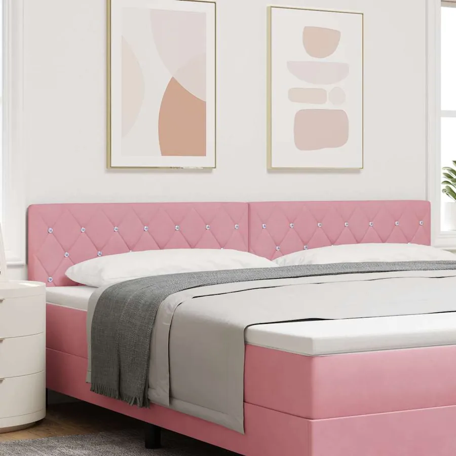 Tête de lit Rose 200 cm Velours