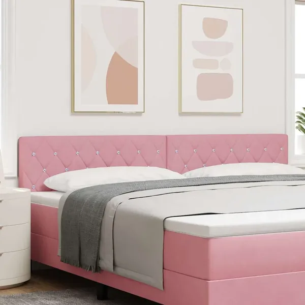 Tête de lit Rose 200 cm Velours
