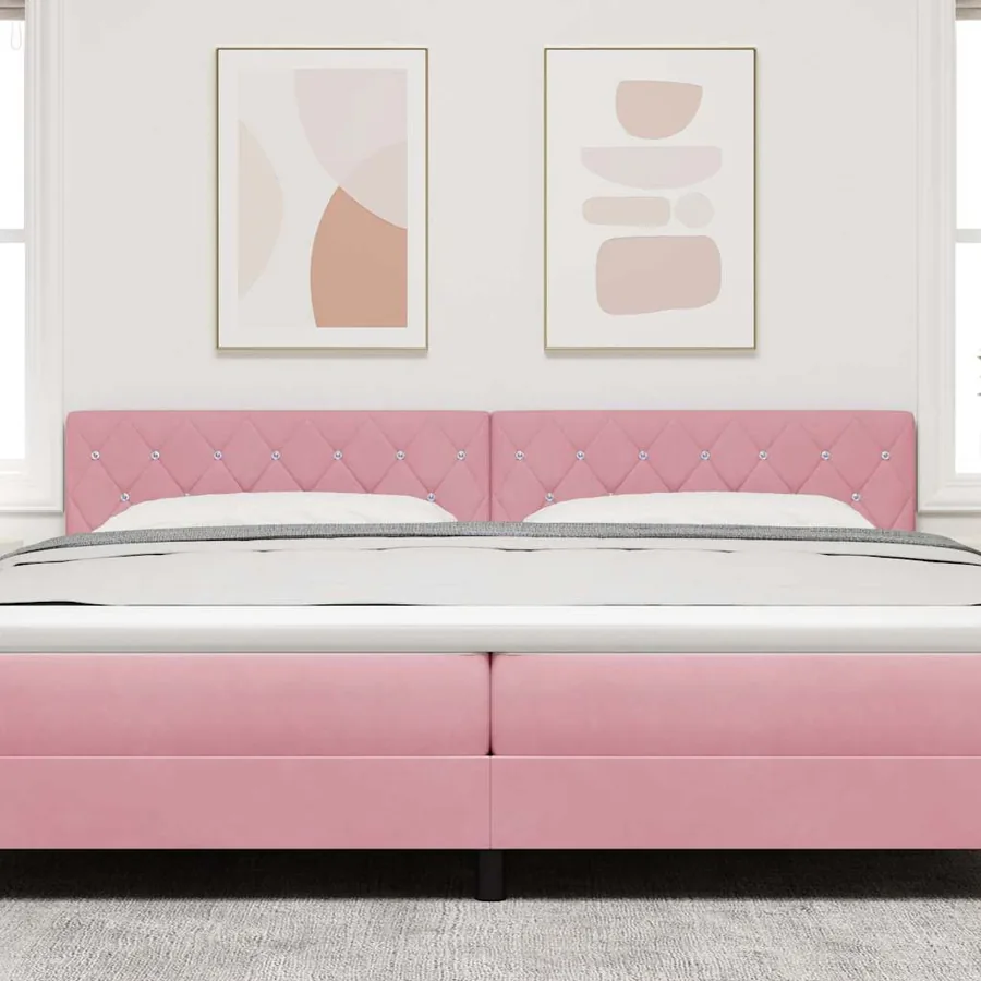 Tête de lit Rose 200 cm Velours - 3