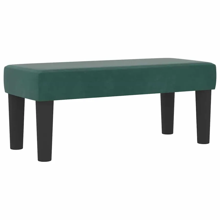 Lit à ressorts avec coussin Vert foncé 200 x 100 cm Velours - 5