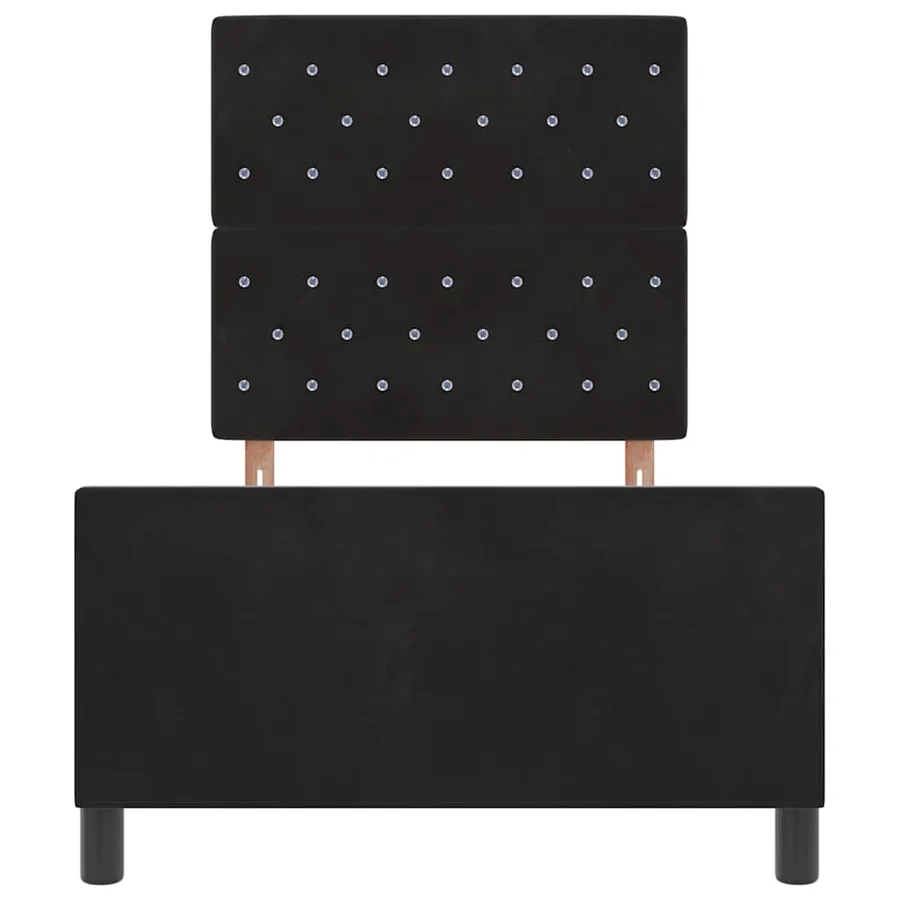 Lit à ressorts avec tête de lit Noir 100 x 200 cm Velours - 7