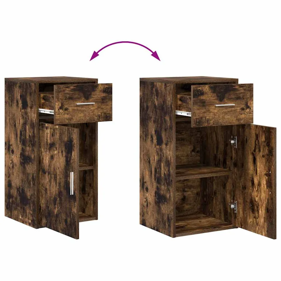 Buffet avec tiroir Chêne fumé 38 x 34 x 75 cm - 12