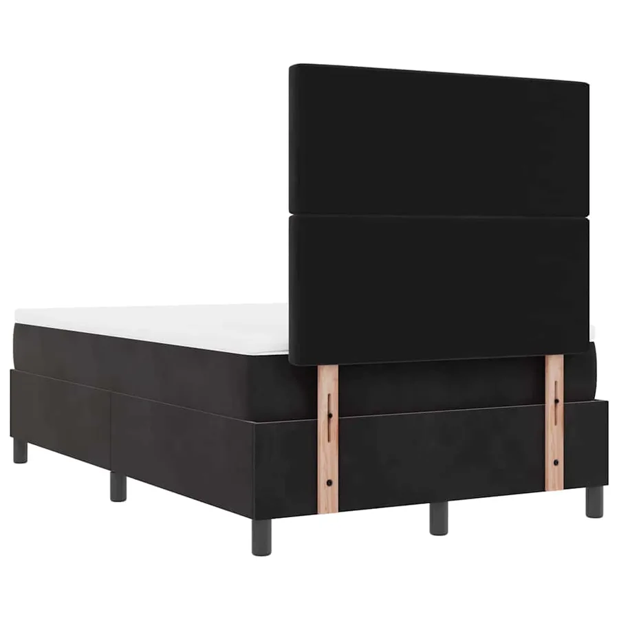 Lit à ressorts avec coussin Noir 190 x 120 cm Velours - 10