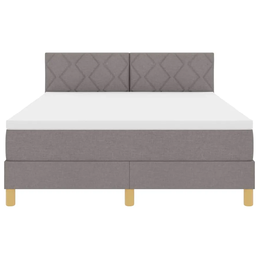 Lit à ressorts avec coussin Taupe 160 x 200 cm tissu - 7