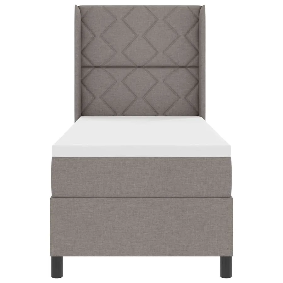 Lit à ressorts avec coussin Taupe 200 x 80 cm tissu - 6