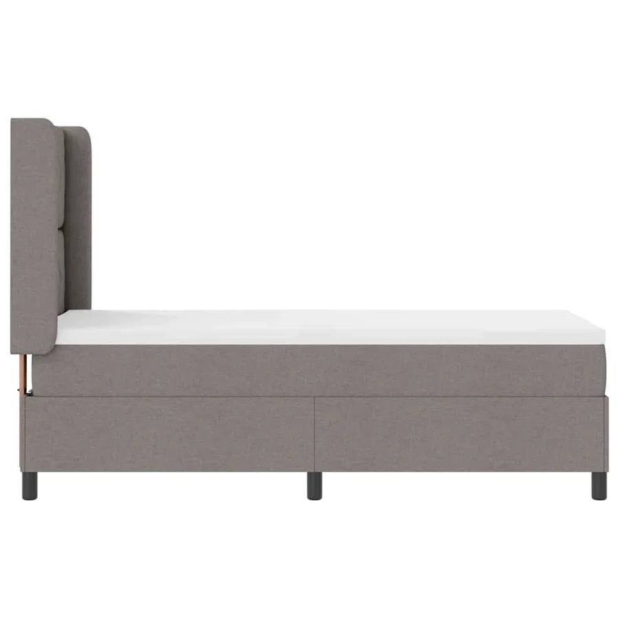 Lit à ressorts avec coussin Taupe 200 x 80 cm tissu - 7