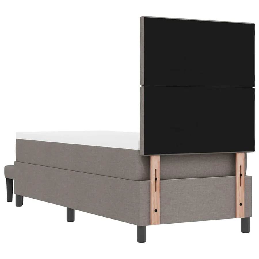 Lit à ressorts avec tête de lit Taupe 80 x 200 cm tissu - 8