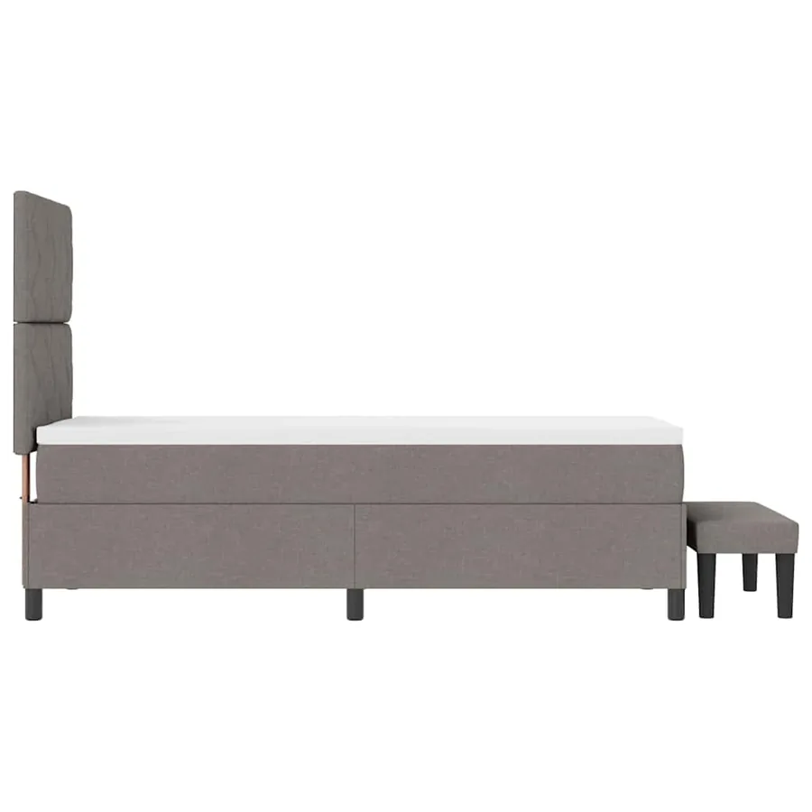 Lit à ressorts avec tête de lit Taupe 80 x 200 cm tissu - 9
