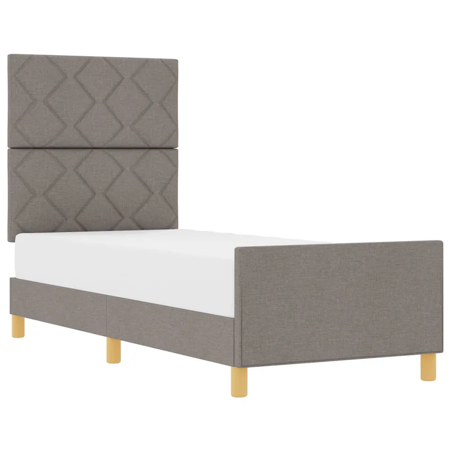 Cadre de lit avec tête de lit Taupe 80 x 200 cm tissu - 2