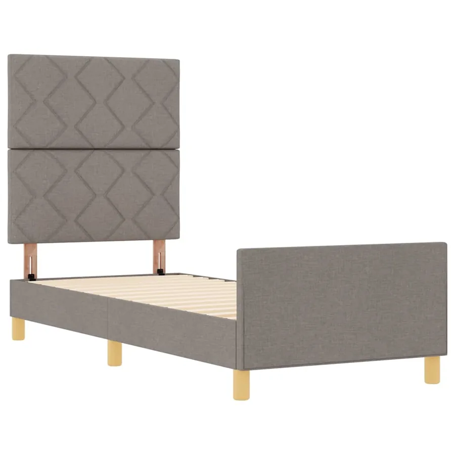 Cadre de lit avec tête de lit Taupe 80 x 200 cm tissu - 5