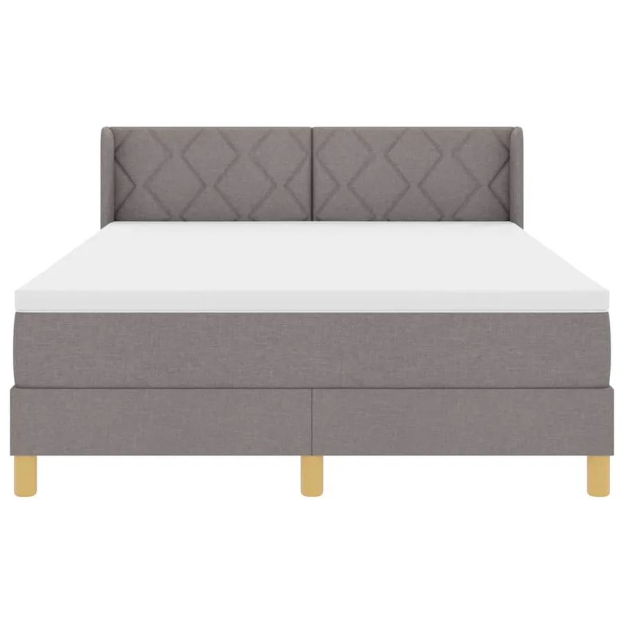 Lit à ressorts avec tête de lit Taupe 200 x 160 cm tissu - 7