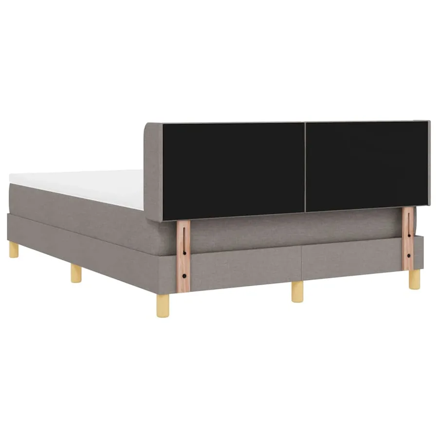 Lit à ressorts avec tête de lit Taupe 200 x 160 cm tissu - 9