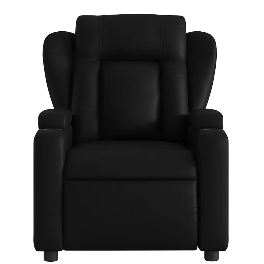 Fauteuil de massage inclinable noir similicuir - 7