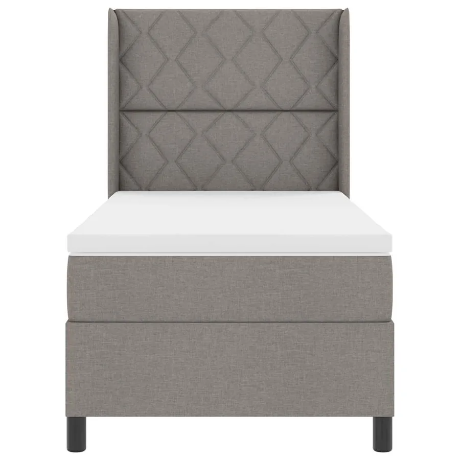 Lit à ressorts avec coussin Taupe 200 x 100 cm tissu - 7