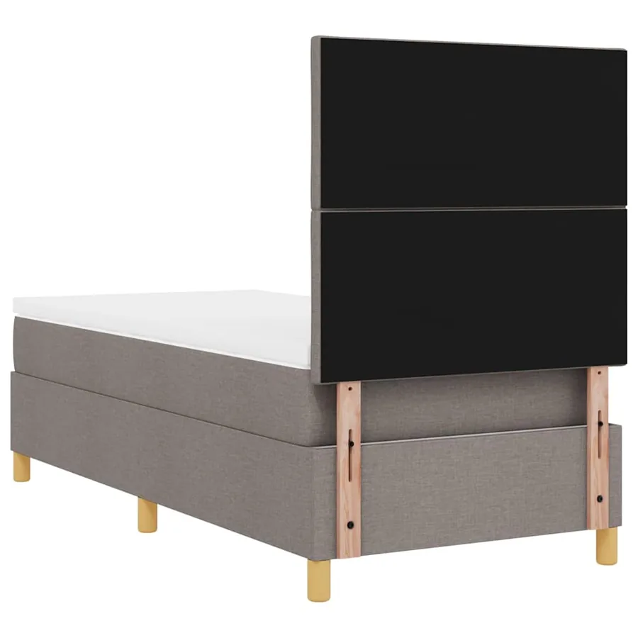 Lit à ressort LED avec tête de lit Taupe 100 x 200 cm tissu - 8