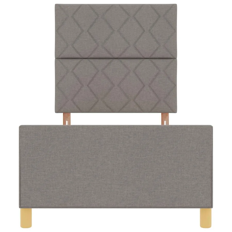 Cadre de lit avec tête de lit Taupe 100 x 200 cm tissu - 7