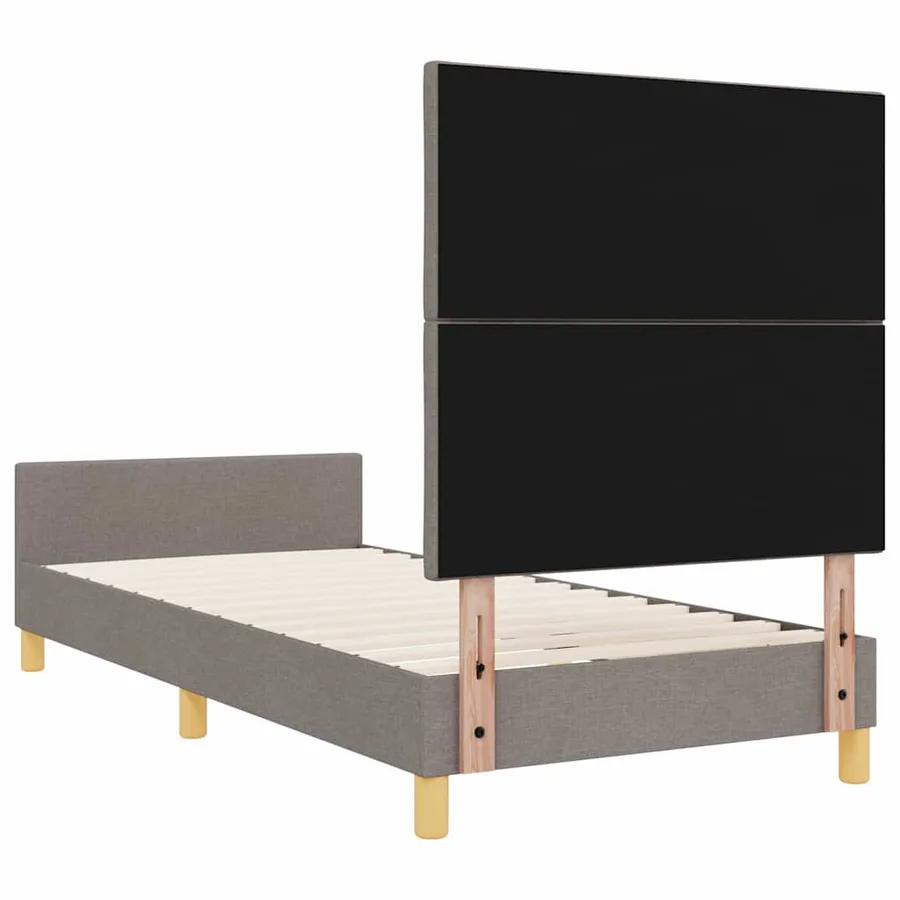 Cadre de lit avec tête de lit Taupe 100 x 200 cm tissu - 9