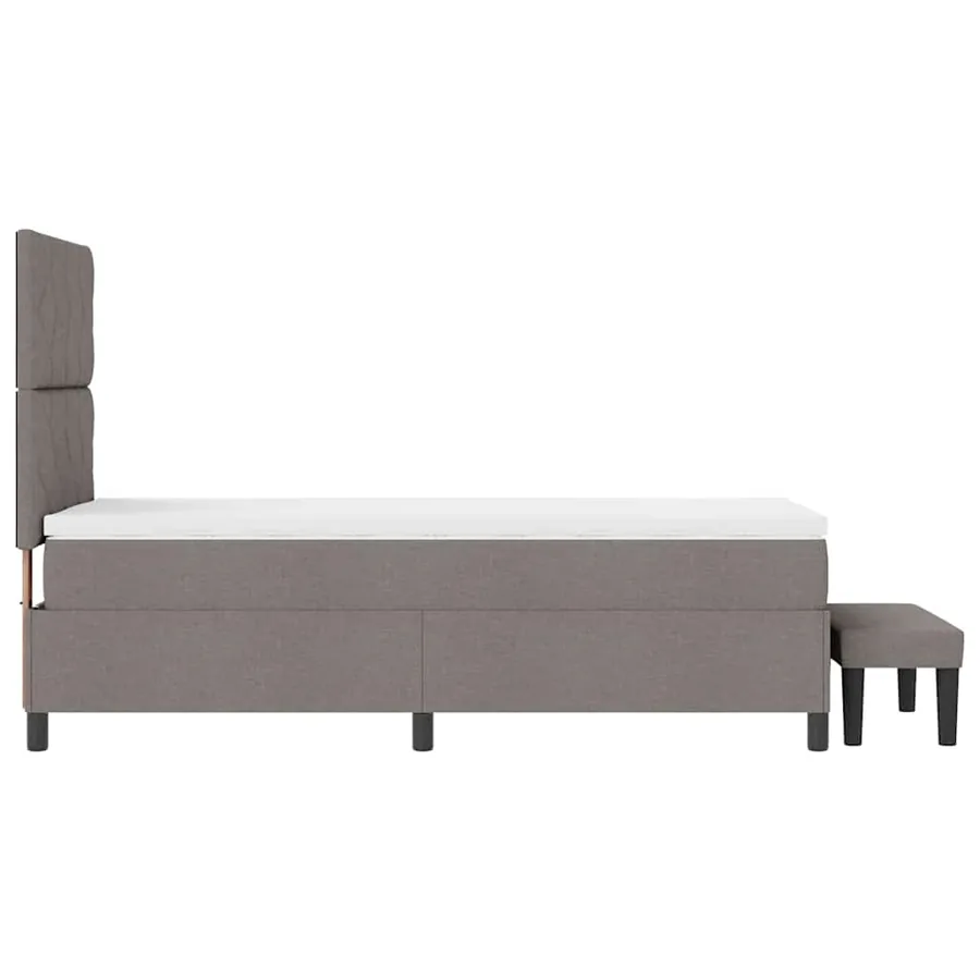 Lit à ressorts avec tête de lit Taupe 100 x 200 cm tissu - 9