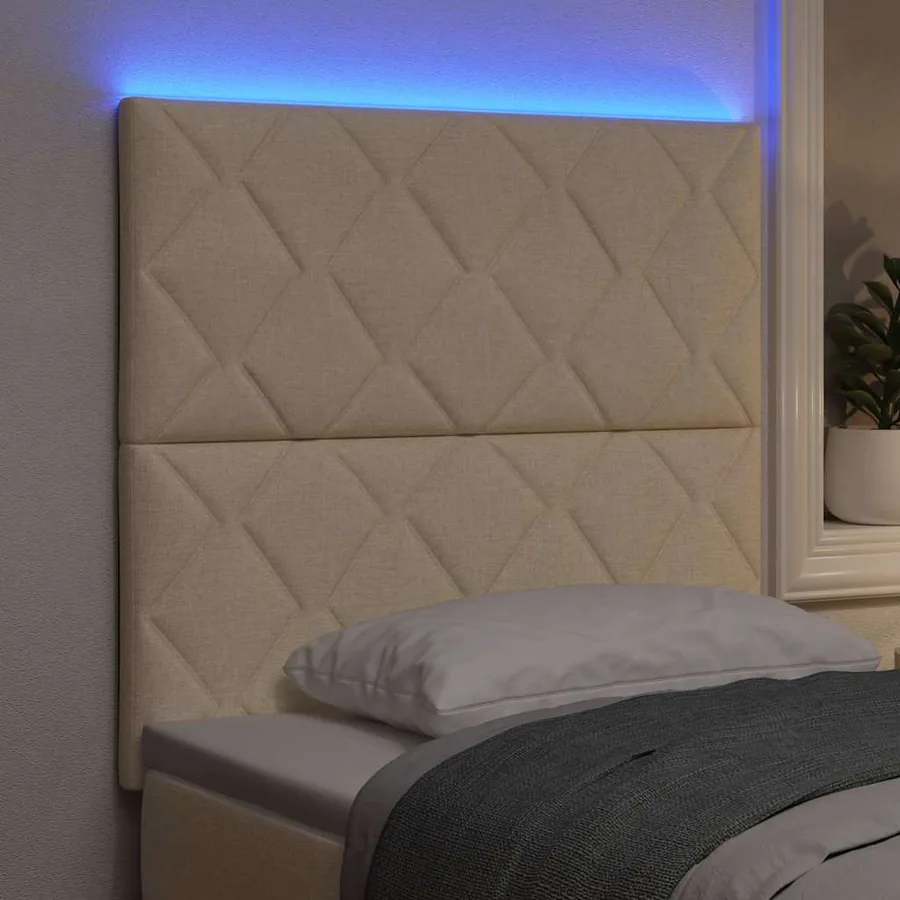 Tête de lit LED Crème 100 cm tissu - 4