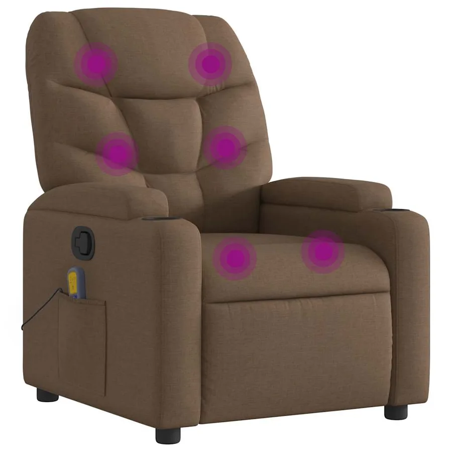 Fauteuil de massage inclinable Marron Tissu - 2