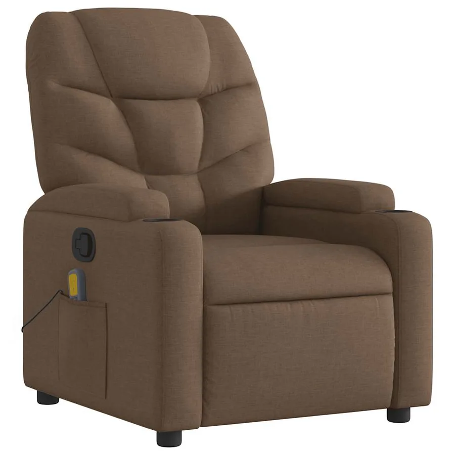 Fauteuil de massage inclinable Marron Tissu - 3