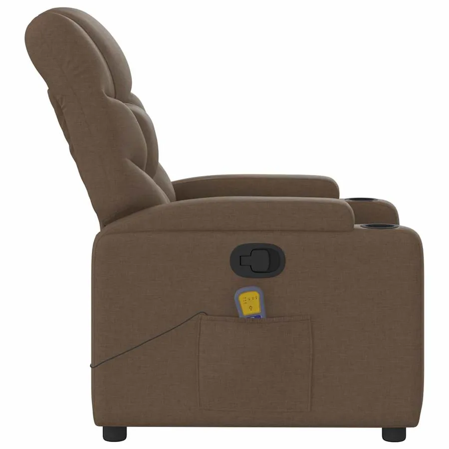 Fauteuil de massage inclinable Marron Tissu - 5