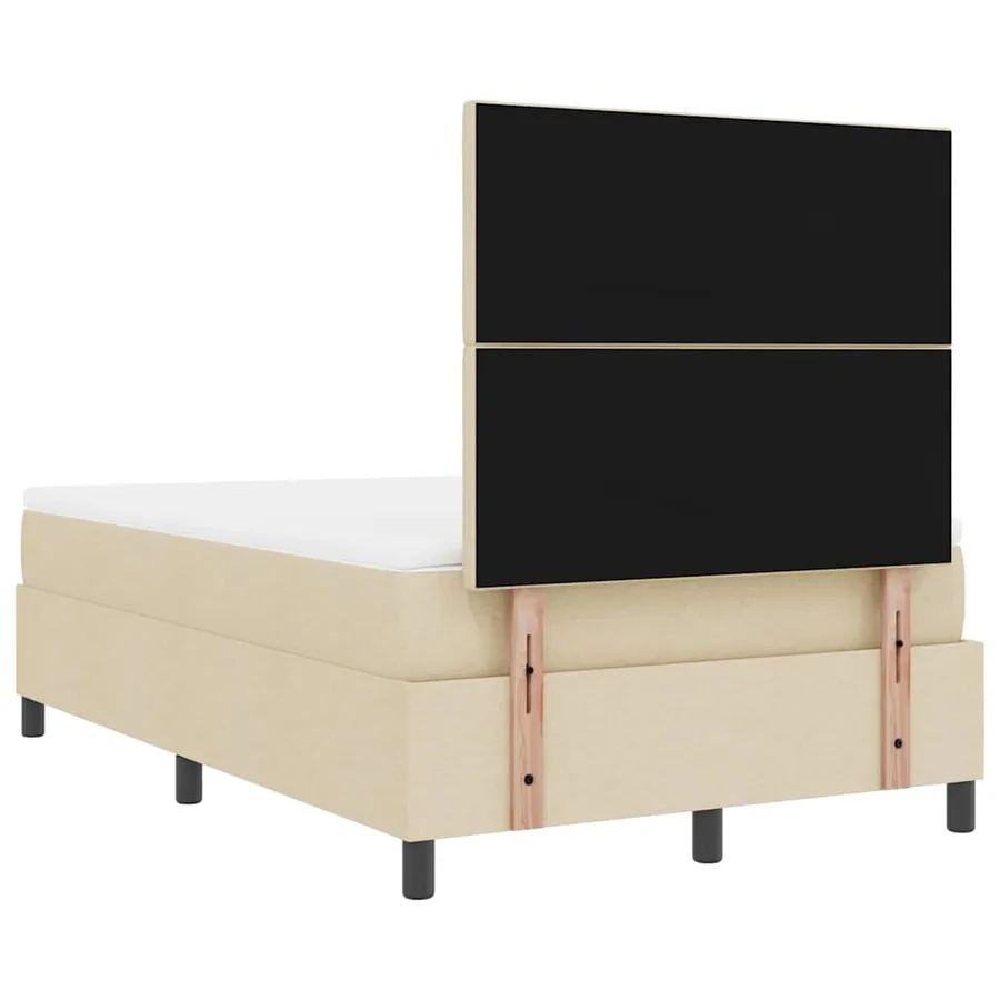 Lit à ressorts avec bandes LED Crème 120 x 190 cm tissu - 10