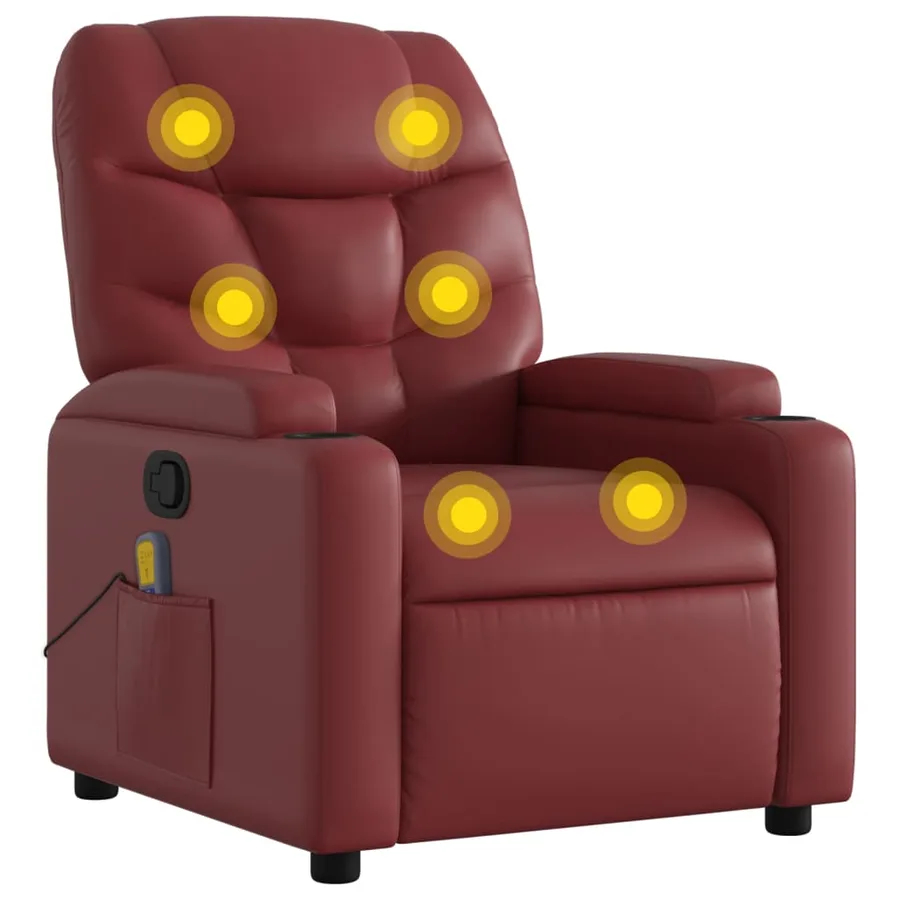 Fauteuil de massage inclinable Rouge bordeaux Similicuir - 2