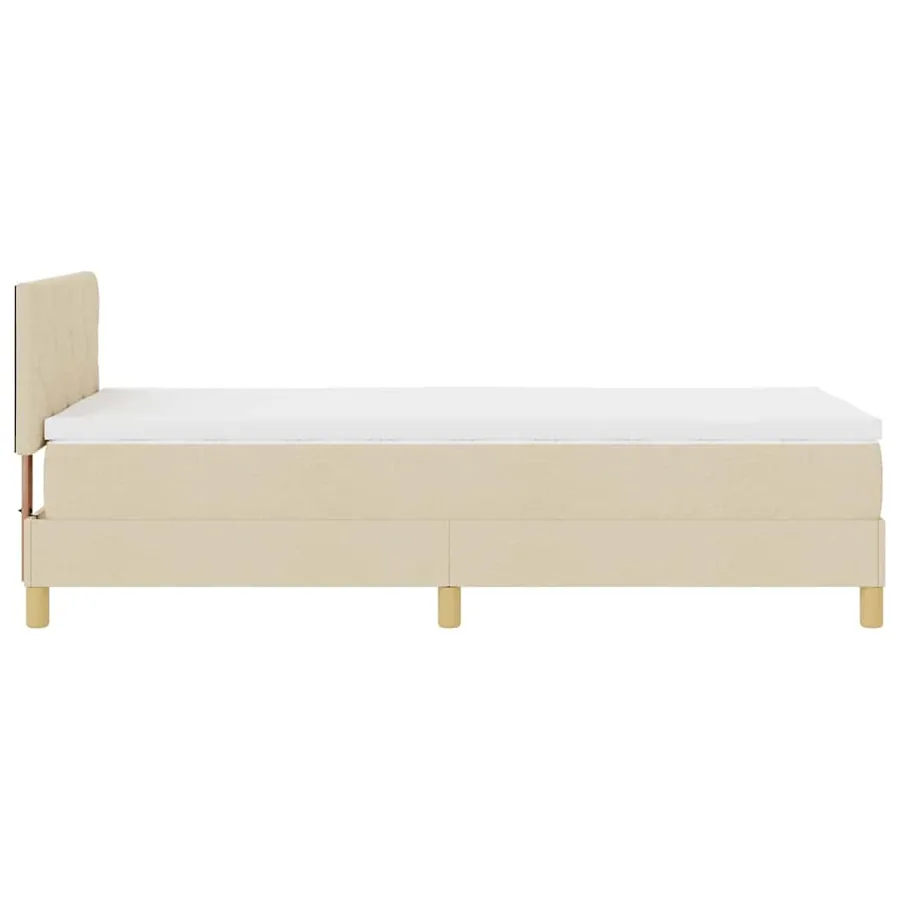 Lit à ressort LED avec coussin Crème 100 x 200 cm tissu - 9