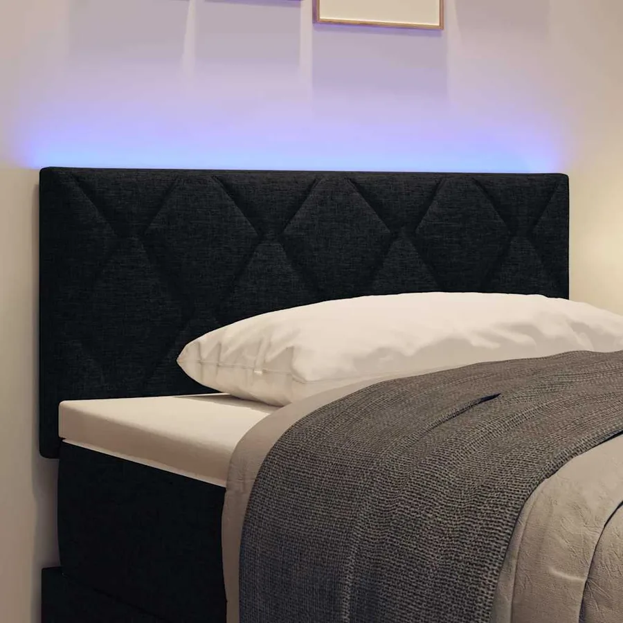 Tête de lit LED Noir 100 cm tissu - 3