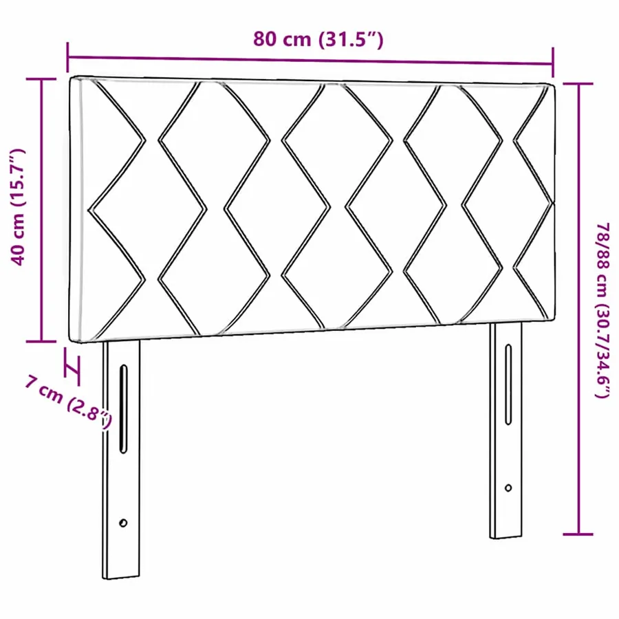 Tête de lit Gris clair 80 cm tissu - 9
