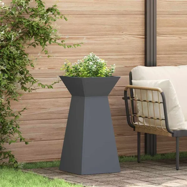 Jardinière à pilier 2 pc Anthracite 35 x 35 x 73 cm
