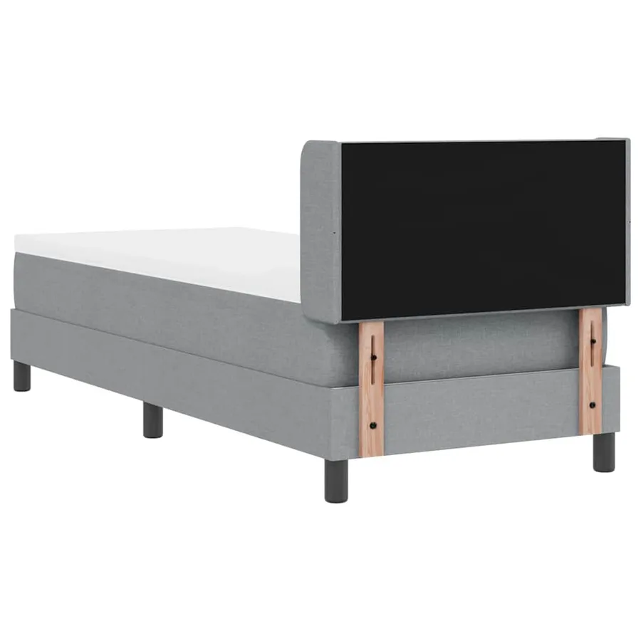 Lit à ressorts avec tête de lit Gris clair 200 x 80 cm tissu - 9