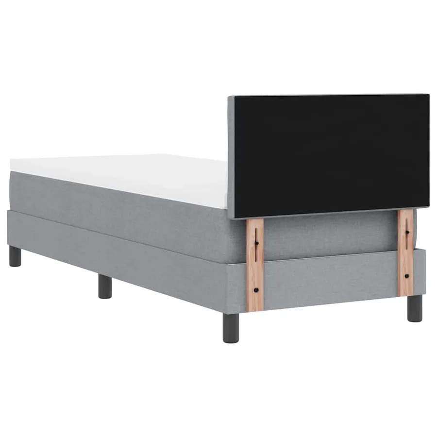 Lit à ressorts avec coussin Gris clair 80 x 200 cm tissu - 10