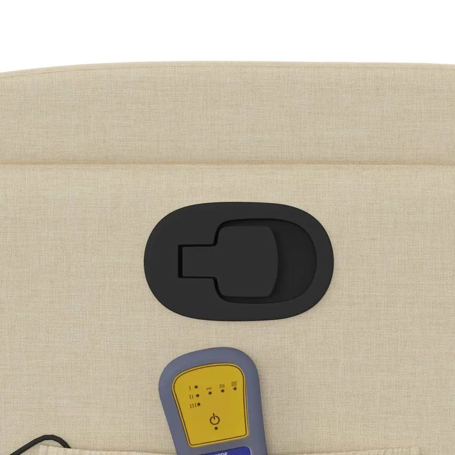 Fauteuil de massage inclinable Crème Tissu - 11