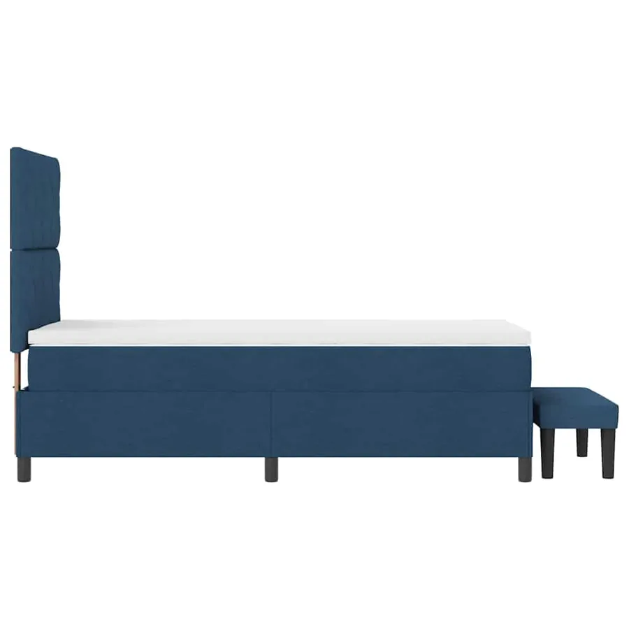 Lit à ressorts avec tête de lit Bleu 100 x 200 cm tissu - 9