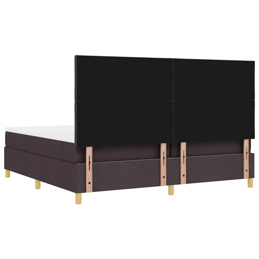 Lit à ressort LED Marron foncé 200 x 200 cm tissu - 10