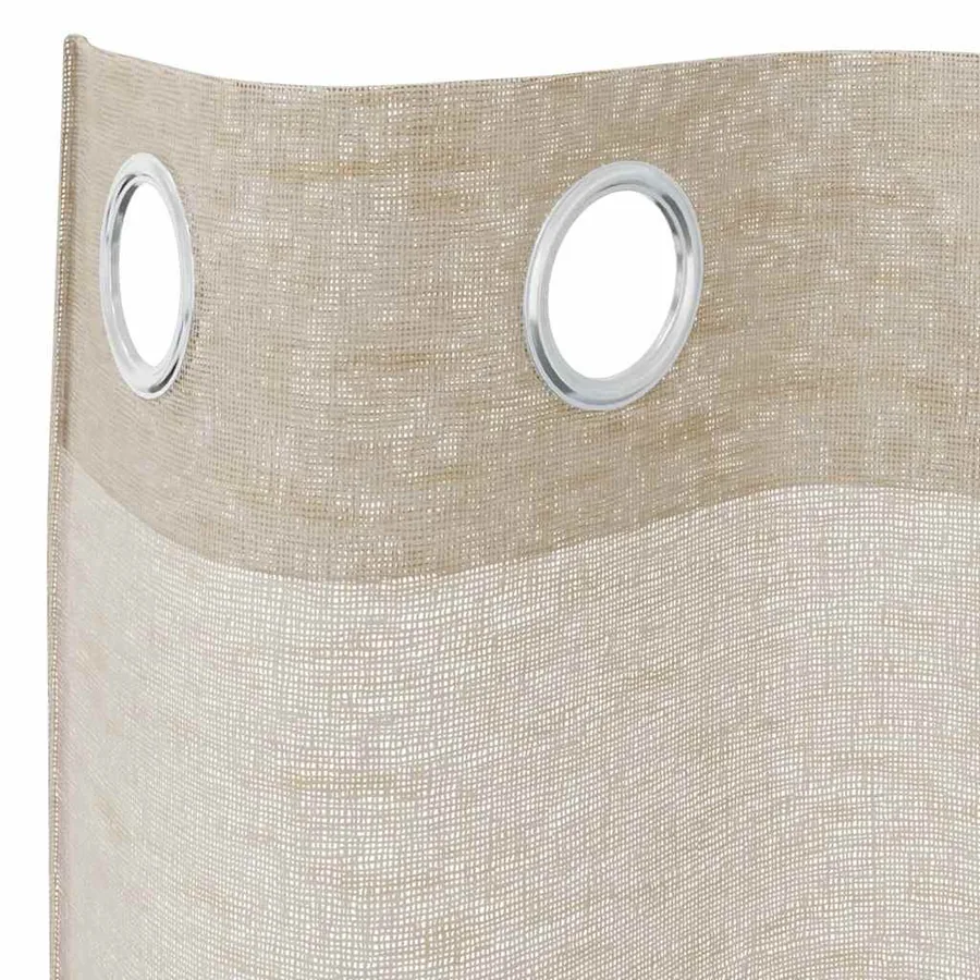 Rideau en Voile 2 pcs Couleur sable 245 x 140 cm Polyester - 5