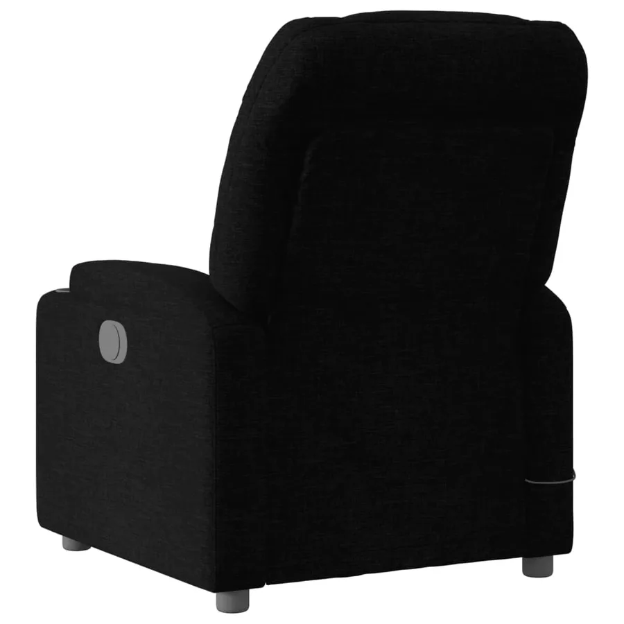 Fauteuil inclinable de massage noir tissu - 4