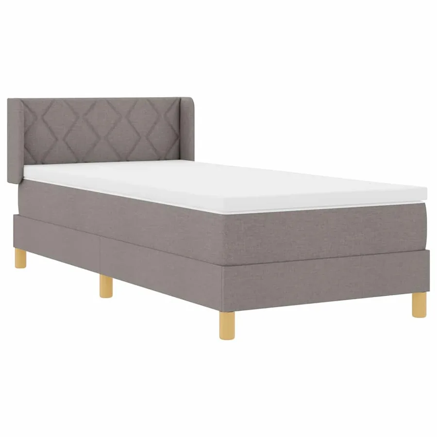 Lit à ressorts avec tête de lit Taupe 200 x 100 cm tissu - 6