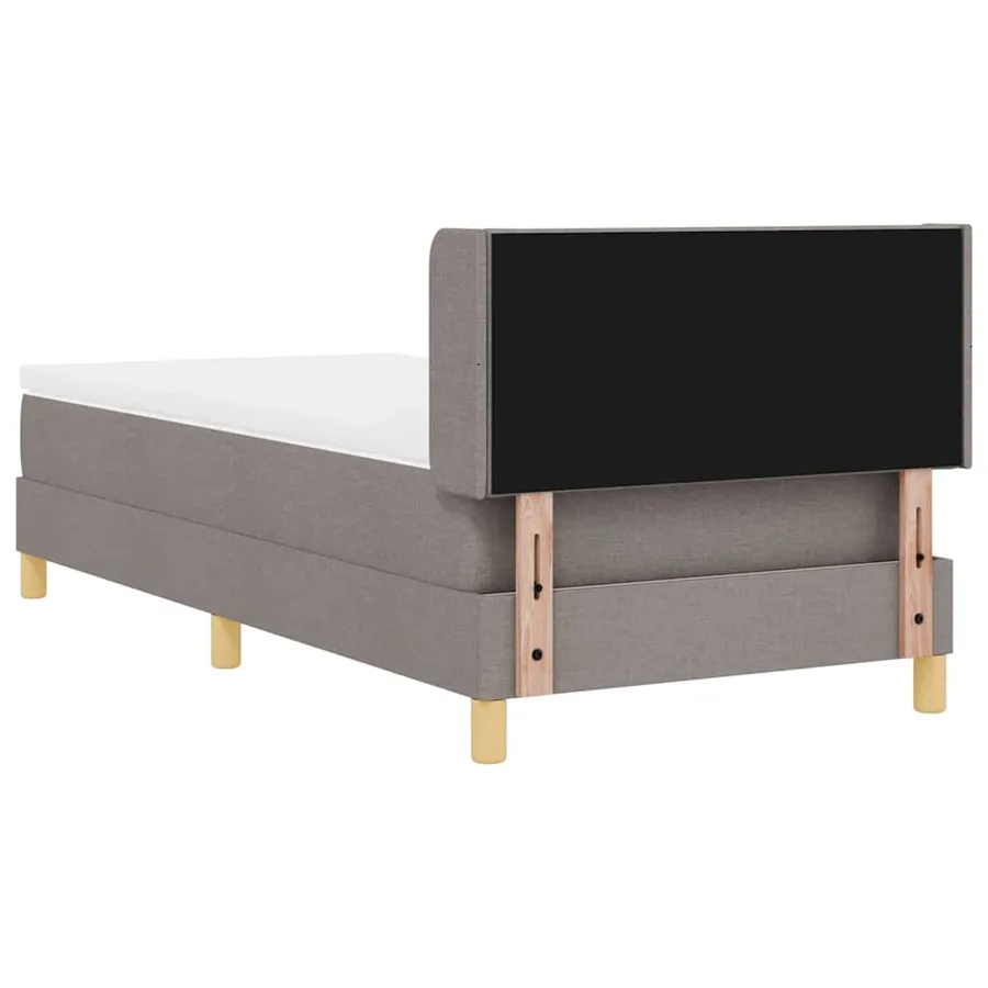 Lit à ressorts avec tête de lit Taupe 200 x 100 cm tissu - 9