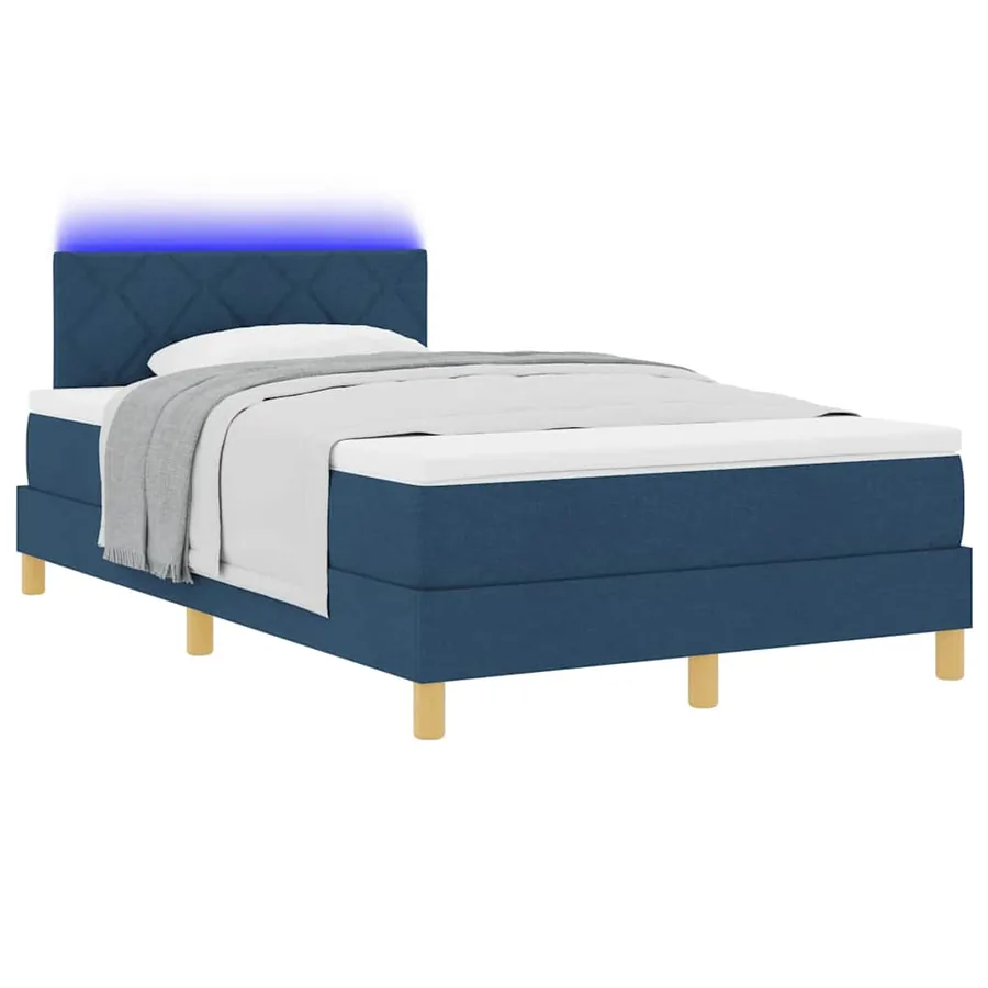 Lit à ressort LED avec bandes LED Bleu 120 x 200 cm tissu - 3