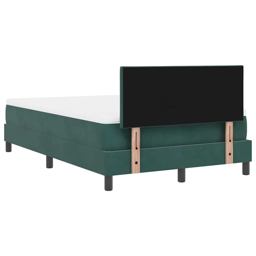 Lit à ressort LED Vert foncé 120 x 190 cm Velours - 8